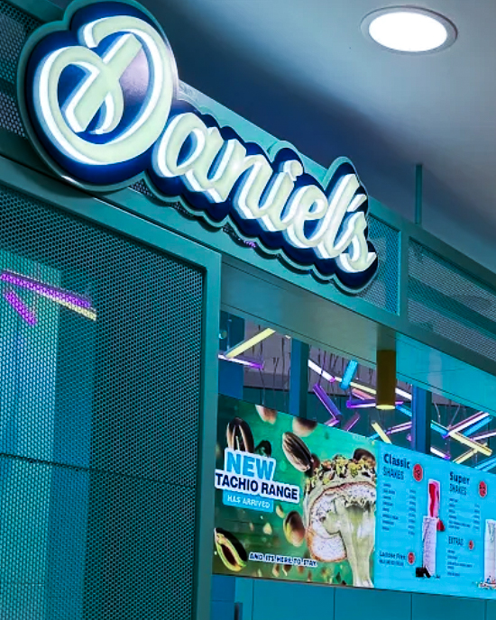 Bold branding meets playful campaign—Daniel’s Donuts shows off its flavour innovations with confidence.