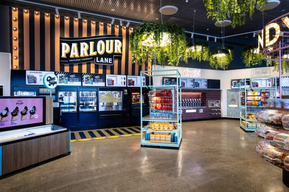 Parlour Lane at Event Cinemas is more than a concession stand—it’s a bold, immersive entry point into the movie experience. Designed with a mix of nostalgic charm and contemporary flair, this space invites guests to pause, explore, and indulge before the lights go down.