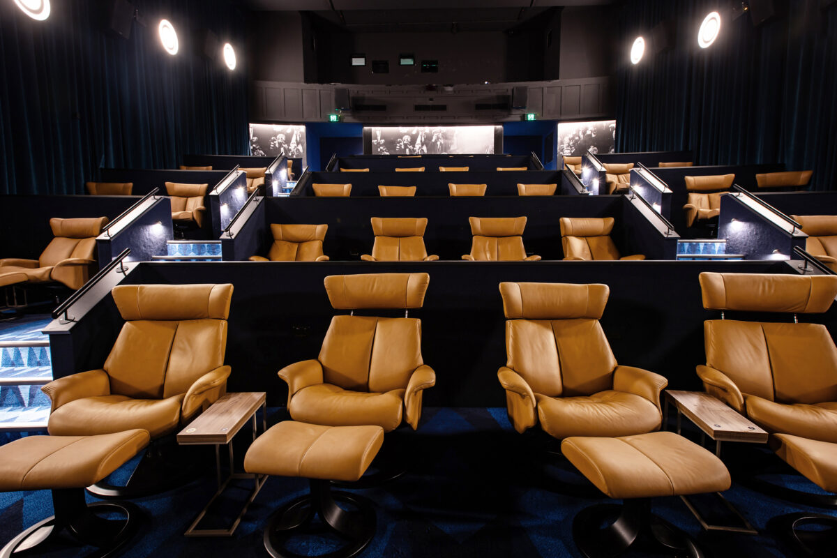 Reclined luxury and cinematic immersion brought together in a purpose-built premium theatre environment.