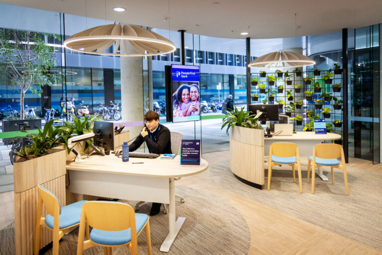 Interior view of People First Bank’s Flinders St Branch