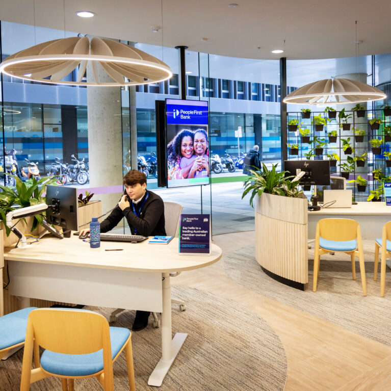 Interior view of People First Bank’s Flinders St Branch